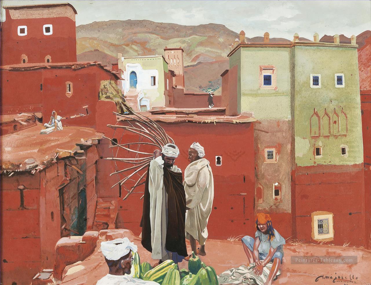 LES BORJS VERTS ANEMITER orientaliste moderniste Araber Peintures à l'huile